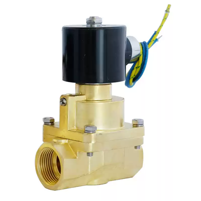 Low-pressure solenoid valve made of stainless steel or brass